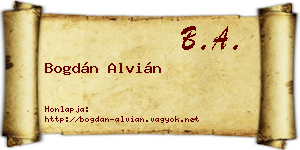 Bogdán Alvián névjegykártya